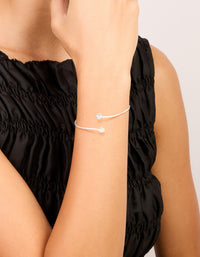 Silver Plated Cubic Zirconia Floating Wrap Around Bangle - link has visual effect only