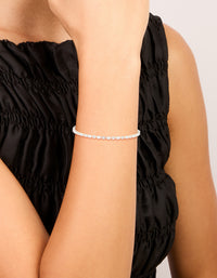 Silver Plated Cubic Zirconia Dainty Oval Tennis Bracelet - link has visual effect only