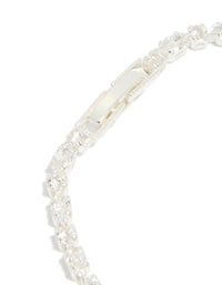 Silver Plated Cubic Zirconia Dainty Oval Tennis Bracelet - link has visual effect only