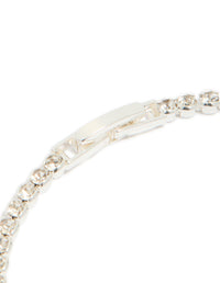 Silver Plated Sapphire Cubic Zirconia Oval Tennis Bracelet - link has visual effect only