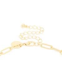 Gold Plated Statement Circle Charm Chain Necklace - link has visual effect only