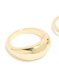 Gold Plated Cubic Zirconia & Chunky Rings 3-Pack - link has visual effect only