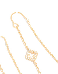 Gold Plated Cubic Zirconia Flower Thread Through Earrings - link has visual effect only
