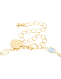 Gold Plated Blue & White Oval Cubic Zirconia Necklace - link has visual effect only