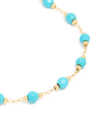 Gold Plated Turquoise Semi Precious Stone Bracelet - link has visual effect only