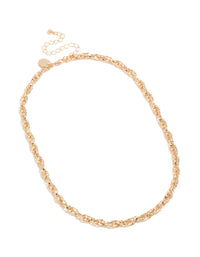 Gold Intertwined Chain Necklace - link has visual effect only