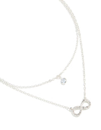 Silver Diamante & Infinity Pendant Layered Necklace - link has visual effect only