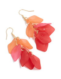 Gold Orange & Peach Petal Drop Earrings - link has visual effect only
