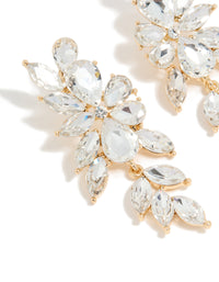 Gold Diamante Chunky Floral Drop Earrings - link has visual effect only