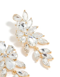 Gold Diamante Chunky Floral Drop Earrings - link has visual effect only