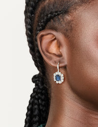 Silver Clear & Blue Diamante Hook Earrings 2- Pack - link has visual effect only