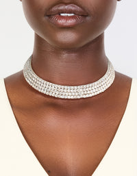 Silver Diamante Choker Necklace - link has visual effect only