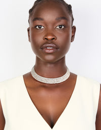 Silver Diamante Choker Necklace - link has visual effect only