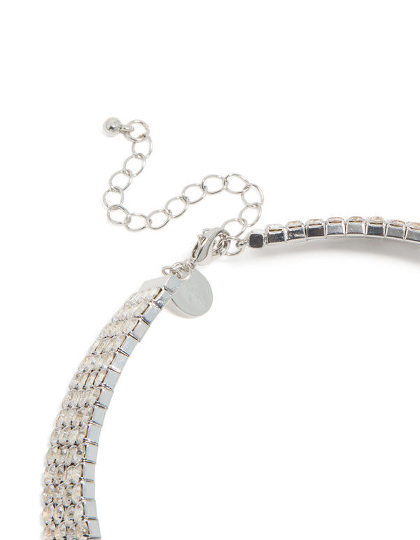 Silver Diamante Choker Necklace