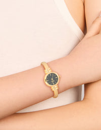 Gold Plated Black Watch Face Centre Bangle - link has visual effect only