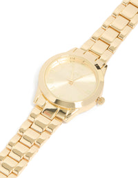 Gold Plated Classic Round Roman Numeral Watch - link has visual effect only