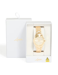 Gold Plated Classic Round Roman Numeral Watch - link has visual effect only