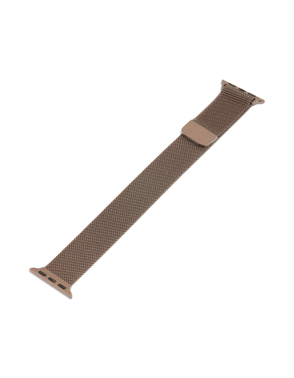 Brown Coated  Metal Mesh Strap 38/40/41 mm