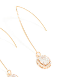 Gold Cubic Zirconia Dainty Circle Drop Earrings - link has visual effect only