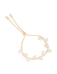 Gold Cubic Zirconia Marquise Vine Toggle Bracelet - link has visual effect only