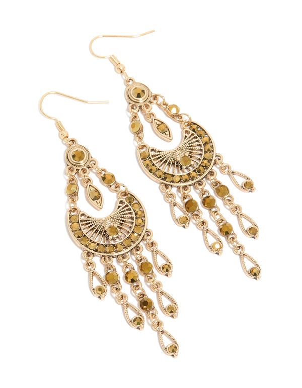 Gold Boho Dangly Drop Earrings