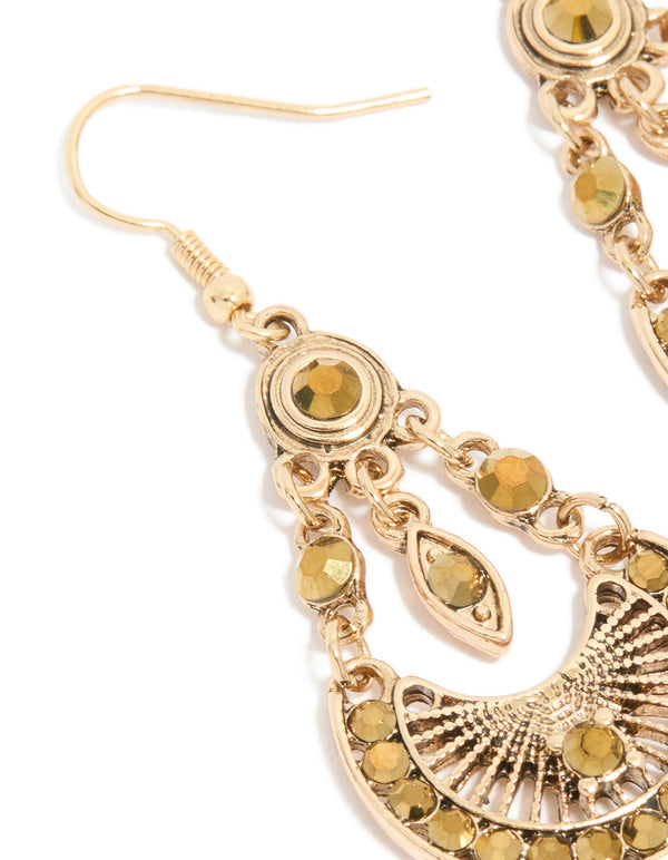 Gold Boho Dangly Drop Earrings