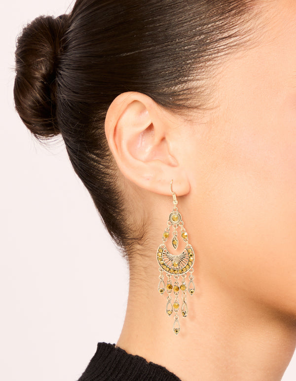 Gold Boho Dangly Drop Earrings