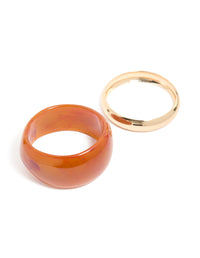 Gold & Brown Acrylic Thick Bangles 2-Pack - link has visual effect only