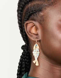 Gold Evil Eye  Fish Drop Earrings - link has visual effect only