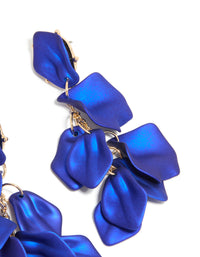 Blue Coated Petal Drop Earrings - link has visual effect only