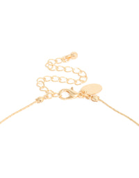Gold Long Blue Beaded Necklace - link has visual effect only