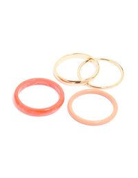 Coral Acrylic Marble Thin Bangles 4-Pack - link has visual effect only
