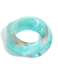 Light Blue Acrylic Marbled Bangle - link has visual effect only