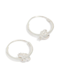 Sterling Silver Cubic Zirconia Knotted Hoop Earrings - link has visual effect only