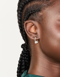 Sterling Silver Cubic Zirconia Knotted Hoop Earrings - link has visual effect only