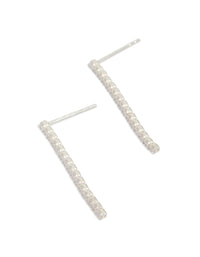 Sterling Silver Cubic Zirconia Drop Earrings - link has visual effect only