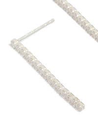 Sterling Silver Cubic Zirconia Drop Earrings - link has visual effect only