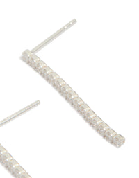 Sterling Silver Cubic Zirconia Drop Earrings - link has visual effect only