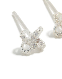 Sterling Silver Cubic Zirconia Knot Stud Earrings - link has visual effect only