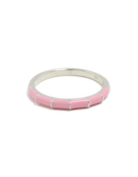 Sterling Silver Pink Enamel Ring - link has visual effect only