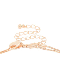 Rose Gold Plated Cubic Zirconia & Pearl Double Layered Necklace - link has visual effect only