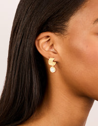 Gold Plated Cubic Zirconia Bezel Line Huggie Earrings - link has visual effect only