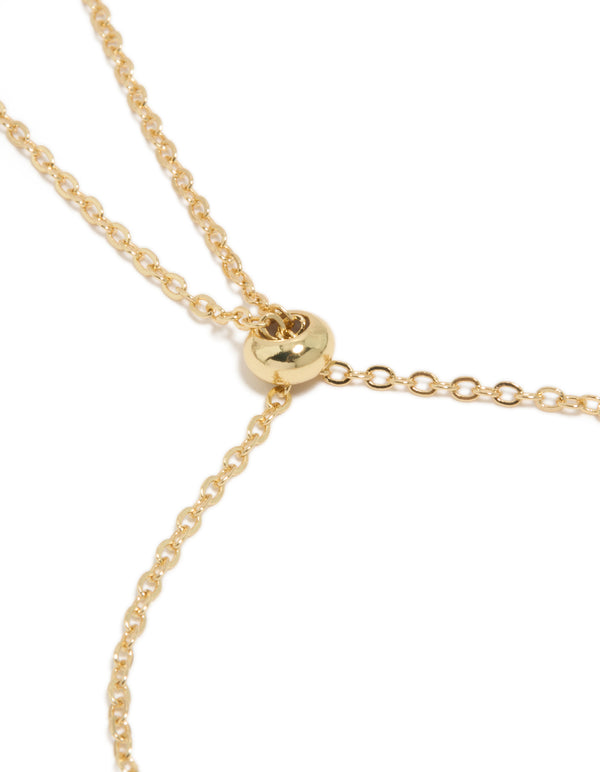 Gold Plated Cubic Zirconia Oval & Round Stone Bracelet