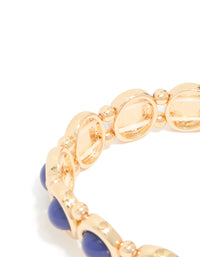 Gold Blue Organic Shape Stretch Bracelet - link has visual effect only