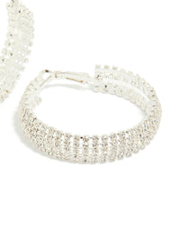Silver Diamante Hoop Earrings - link has visual effect only