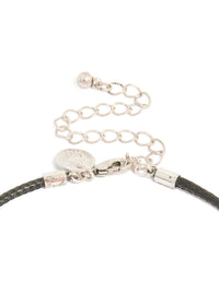 Antique Silver Swirl Shell Pendant Cord Necklace - link has visual effect only