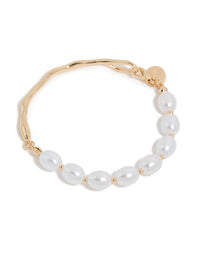 Gold Dainty Pearl Bracelet - link has visual effect only
