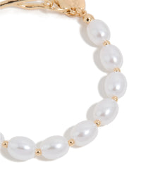 Gold Dainty Pearl Bracelet - link has visual effect only