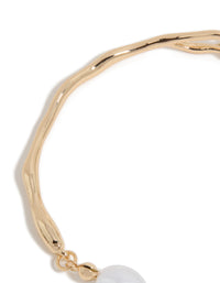 Gold Dainty Pearl Bracelet - link has visual effect only