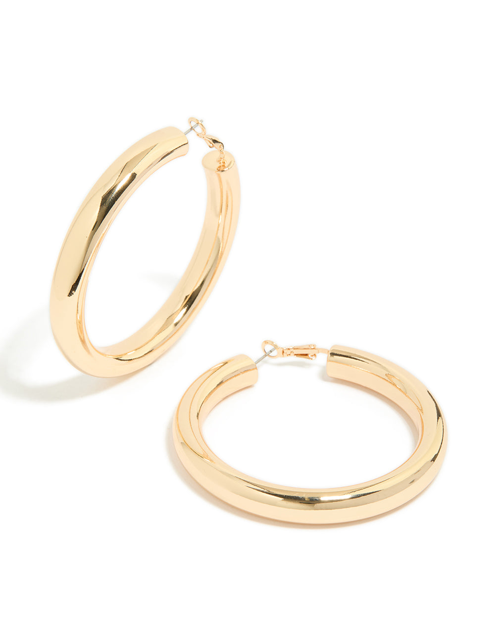 Gold Large Thick Hoop Earrings